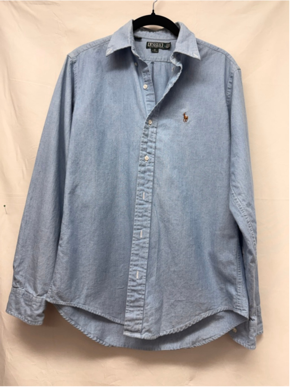 Boys Youth size 18 or mens Polo Ralph Lauren Light Blue Casual Button Shirt